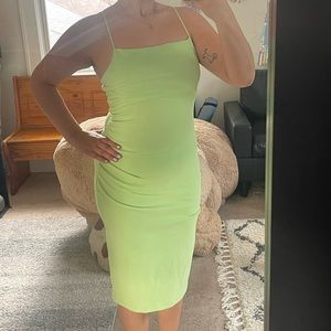 Lime green wedding guest dress